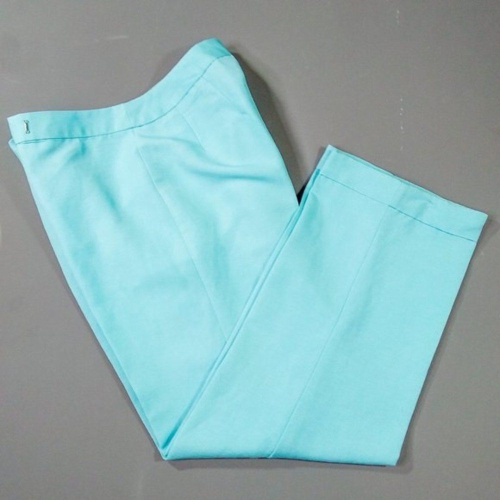 Emma James Flat Front Linen Pants Blue 10p